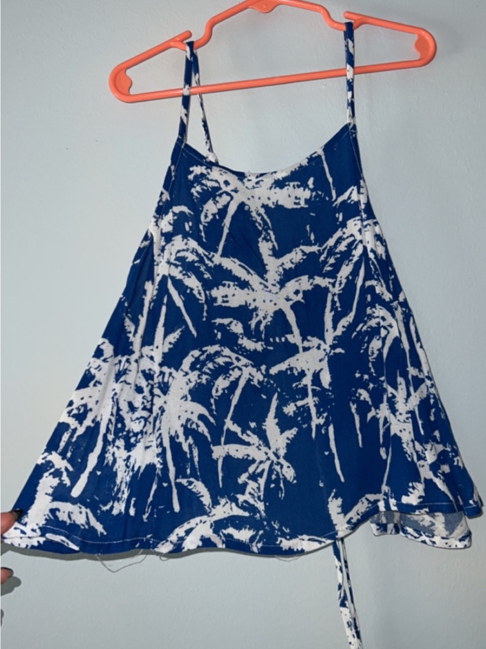 Grace Blue and White Abstract Print Tank Top